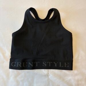 Grunt Style Black Racer Back Sports Bra Size S
